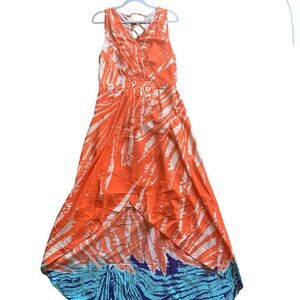 Presley Skye maxi dress high low lined fun dress for summer party large